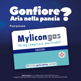 Mylicongas - Per flatulenza, meteorismo e gonfiore addominale - 50 compresse Masticabili 40 mg