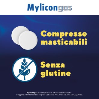 Mylicongas - Per flatulenza, meteorismo e gonfiore addominale - 50 compresse Masticabili 40 mg