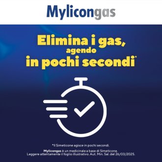 Mylicongas - Per flatulenza, meteorismo e gonfiore addominale - 50 compresse Masticabili 40 mg Mylicongas - Per flatulenza, meteorismo e gonfiore addominale - 50 compresse Masticabili 40 mg