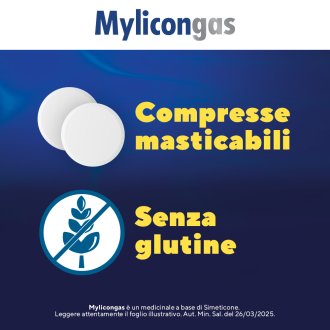 Mylicongas - Per flatulenza, meteorismo e gonfiore addominale - 50 compresse Masticabili 40 mg Mylicongas - Per flatulenza, meteorismo e gonfiore addominale - 50 compresse Masticabili 40 mg