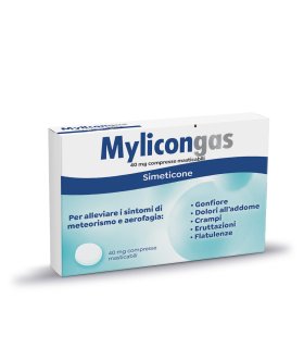 Mylicongas - Per flatulenza, meteorismo e gonfiore addominale - 50 compresse Masticabili 40 mg