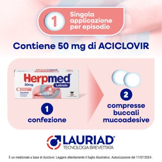 Herpmed Labiale - Per il trattamento dell'herpes labiale - 2 compresse buccali