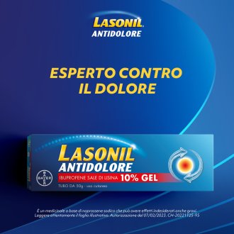 Lasonil Antidolore Gel 10% - Gel antidolorifico per traumi muscolari ed articolari - 50 g