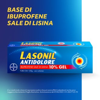 Lasonil Antidolore Gel 10% - Gel antidolorifico per traumi muscolari ed articolari - 120 g