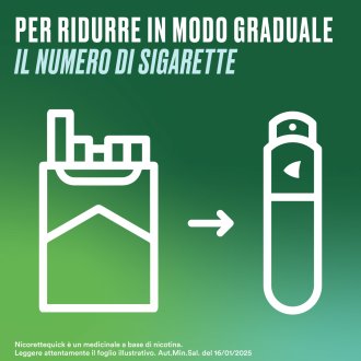 NicoretteQuick Spray - Per alleviare astinenza da nicotina - 1 Flacone 150 erogazioni Aroma Menta