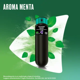 NicoretteQuick Spray - Per alleviare astinenza da nicotina - 1 Flacone 150 erogazioni Aroma Menta