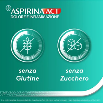 Aspirina Act Dolore e Infiammazione - Trattamento sintomatico di febbre e dolori - 12 Compresse 1000 mg