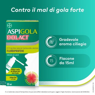 Aspi Gola Dolact  - Spray Antinfiammatorio per mal di gola forte -15 ml