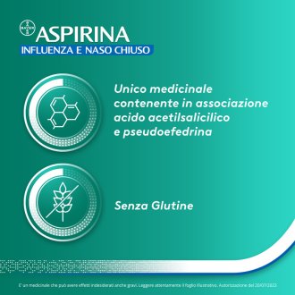 Aspirina Influenza e Naso Chiuso - Trattamento sintomatico della congestione nasale e di stati febbrili - 10 Bustine