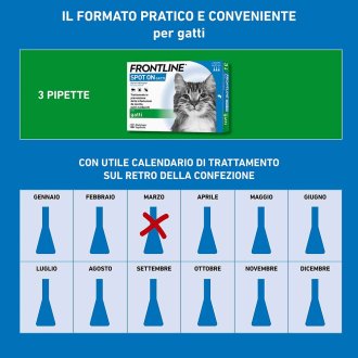Frontline Spot On Gatti x3 Pipette, Antiparassitario per Gatti, Contro Zecche, Pulci e Pidocchi Frontline Spot On Gatti x3 Pipette, Antiparassitario per Gatti, Contro Zecche, Pulci e Pidocchi