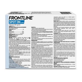Frontline Spot On Cani x3 Antiparassitario Contro Pulci, Zecche E Pidocchi (2-10Kg)