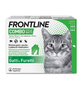 Frontline Combo Gatti x6 Pipette, Antiparassitario Contro Pulci, Zecche, Uova, Larve E Pidocchi  Frontline Combo Gatti x6 Pipette, Antiparassitario Contro Pulci, Zecche, Uova, Larve E Pidocchi