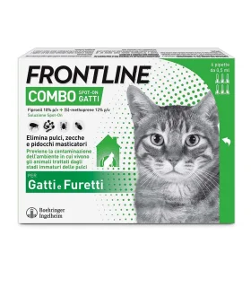 Frontline Combo Gatti x6 Pipette, Antiparassitario Contro Pulci, Zecche, Uova, Larve E Pidocchi 