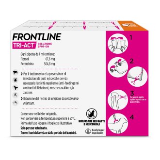 Frontline Tri-Act x6 Pipette, Antiparassitario Per Cani (5-10Kg) Contro Parassiti Esterni E Insetti Volanti