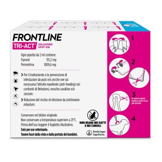 Frontline Tri-Act x6 Pipette, Antiparassitario Per Cani (10-20Kg) Contro Parassiti Esterni E Insetti Volanti