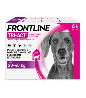 Frontline Tri-Act x6 Pipette, Antiparassitario Per Cani (20-40Kg) Contro Parassiti Esterni E Insetti Volanti