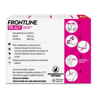 Frontline Tri-Act x3 Pipette, Antiparassitario Per Cani (40-60Kg) Contro Parassiti Esterni E Insetti Volanti