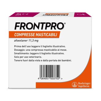 Frontpro x3 Compresse Masticabili, Antiparassitario Per Cani (2-4Kg) Contro Pulci E Zecche