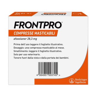 Frontpro Cani x3 Compresse Masticabili, Antiparassitario Per Cani (4-10Kg) Contro Pulci E Zecche