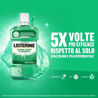 Listerine Difesa Denti e Gengive Collutorio - Ideale per l'igiene orale quotidiana - Gusto Menta fresca - 250 ml