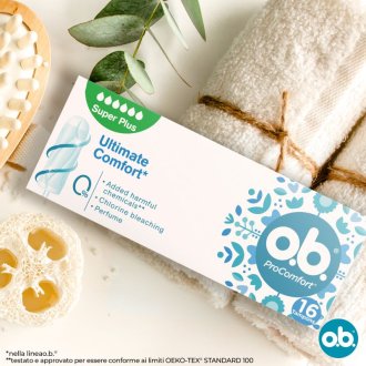 O.B. ProComfort Super Plus - Assorbenti interni per flusso molto intenso o dopo il parto - 16 assorbenti