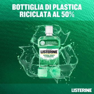 Listerine Difesa Denti e Gengive Collutorio - Ideale per l'igiene orale quotidiana - Gusto Menta fresca - 500 ml