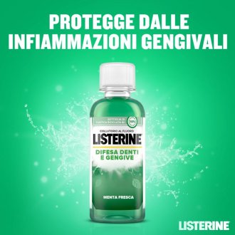 Listerine Difesa Denti e Gengive Collutorio - Ideale per l'igiene orale quotidiana - Gusto Menta fresca - 95 ml