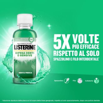 Listerine Difesa Denti e Gengive Collutorio - Ideale per l'igiene orale quotidiana - Gusto Menta fresca - 95 ml