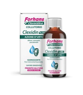 Forhans Clexidin Collutorio con Clorexidina 0,20% senza alcool - Ad azione urto - 200 ml