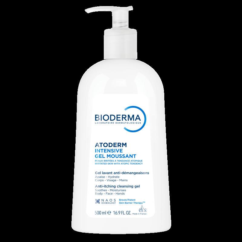 Bioderma Atoderm Intensive Gel Moussant - Gel anti-prurito per pelle molto secca e atopica - 500 ml Bioderma Atoderm Intensive Gel Moussant - Gel anti-prurito per pelle molto secca e atopica - 500 ml