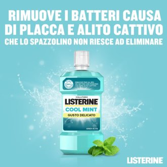 Listerine Coolmint Collutorio Zero Alcol - Antiplacca e alito fresco - Gusto delicato - 500 ml