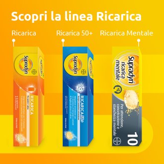 Supradyn Ricarica - Integratore alimentare energetico a base di vitamine e minerali - 15 compresse effervescenti