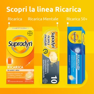 Supradyn Ricarica - Integratore alimentare energetico a base di vitamine e minerali - 30 compresse effervescenti