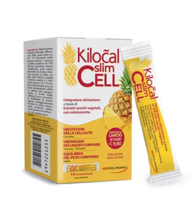 Kilocal Slim Cell - Integratore drenante anti-cellulite - Gusto ananas - 10 stick pack orosolubili