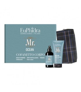 Euphidra Cofanetto di Natale Uomo Mr Ocean - Doccia shampoo rivitalizzante + Spray viso corpo  + Trousse