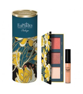Euphidra Cofanetto di Natale Perlage - Kit Make Up - Palette viso illuminante + Balsamo labbra