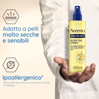 Aveeno Skin Relief Olio Corpo Spray - Spray idratante per pelle secca - 200 ml