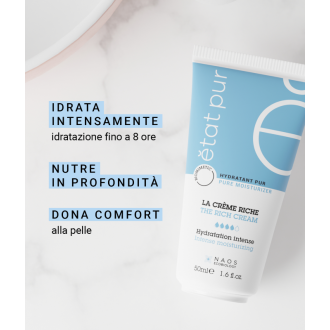 Etat Pur Crema Idratante Ricca - Trattamento viso idratante per pelle secca e molto secca - 50 ml