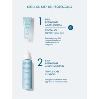 Miamo Doppia Detersione Protocollo Lenitivo - Gentle rose cleanser + Crystal oil peptide cleanser