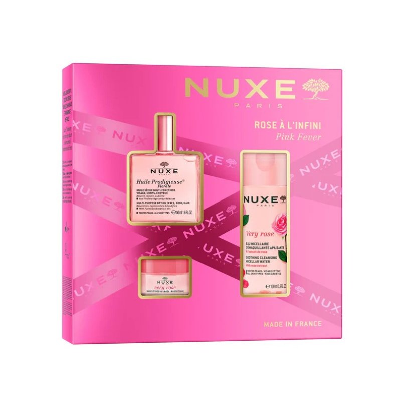 Nuxe Cofanetto di Natale 2025 Febbre Rosa - Olio prodigioso floreale + Very Rose acqua micellare + Very rose balsamo labbra Nuxe Cofanetto di Natale 2025 Febbre Rosa - Olio prodigioso floreale + Very Rose acqua micellare + Very rose balsamo labbra