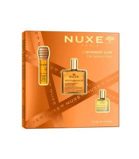 Nuxe Cofanetto di Natale 2025 Luminosità Infinita - Olio prodigioso oro + Reve de Miel gloss labbra + Olio prodigioso