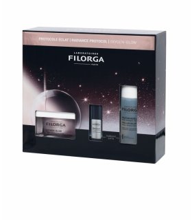 Filorga Cofanetto di Natale 2025 Oxygen Glow - Crema viso uniformante + NCEF Revitalize siero + Soluzione micellare