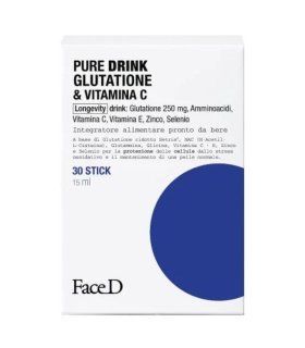 FaceD Pure Drink Glutatione & Vitamina C - Integratore antiossidante per il benessere della pelle - 30 stick pronti da bere FaceD Pure Drink Glutatione & Vitamina C - Integratore antiossidante per il benessere della pelle - 30 stick pronti da bere