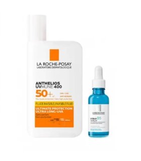 Anthelios UVmune 400 Fluido Invisibile SPF 50+ + Hyalu B5 Siero - Protezione solare molto alta + Siero rimpolpante anti-rughe 