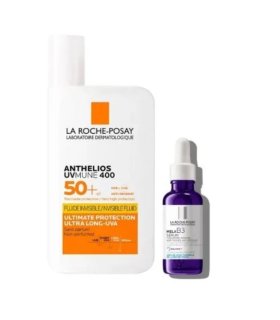 Anthelios Cofanetto solare antimacchie - Fluido viso Anti Macchie SPF50 50 ml + Mela B3 siero 10 ml 