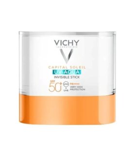 Vichy Capital Soleil Uv Aqua Stick Invisibile SPF50 - Stick solare per viso, labbra e zone sensibili - 9 g