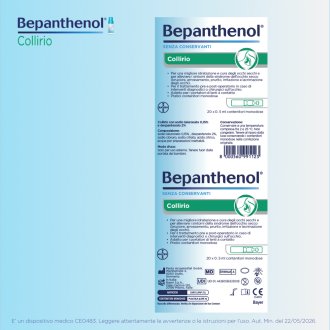 Bepanthenol Collirio Monodose - Per occhi secchi - 10 flaconi da 0,5 ml ciascuno