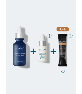 Miamo Protocollo Aox Boost&protect - Protocollo antirughe e colorito spento - GF5 Glutathione siero 30 ml + Aging Defense Sunscreen Drops 10 ml + 3 bustine Skin Defense