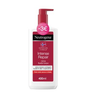 Neutrogena Intense Repair Cica Fluida Corpo - Crema riparatrice per pelle secca e irritata - 400 ml