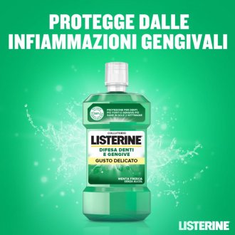 Listerine Difesa Denti e Gengive Collutorio Zero Alcol - Ideale per l'igiene orale quotidiana - Gusto Menta fresca - 500 ml